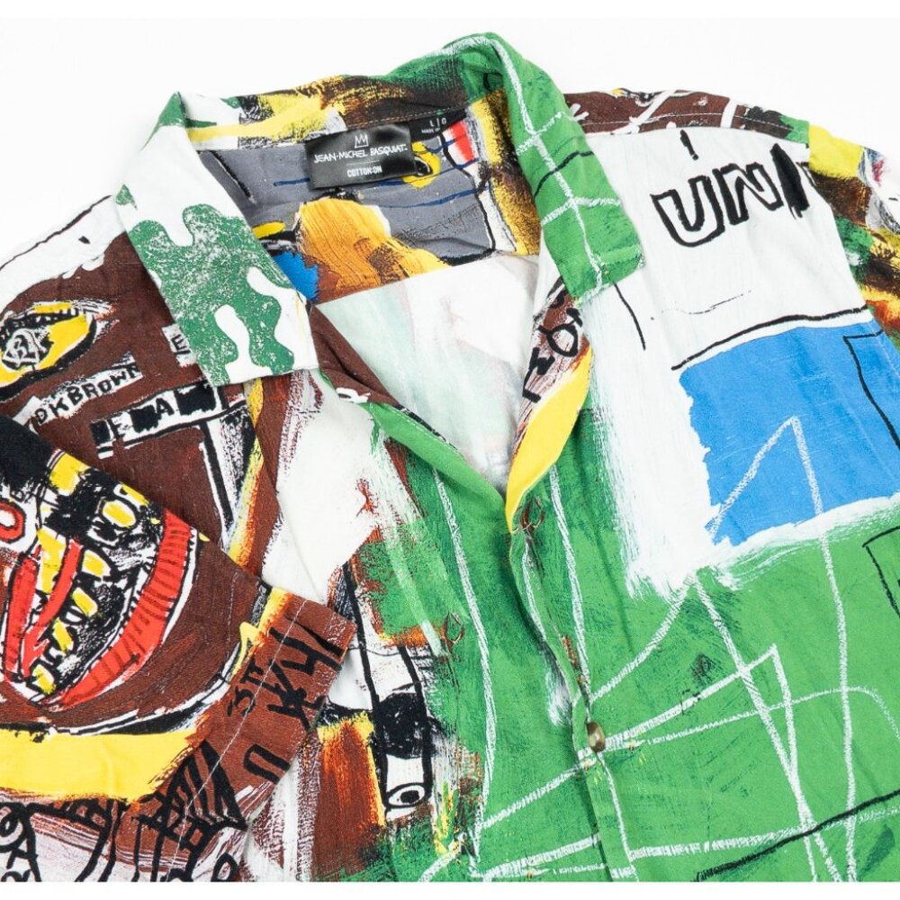 Jean-Michel Basquiat Graphic Art Shirt Men's Large Button-Up Design Cotton:On - Picture 6 of 13